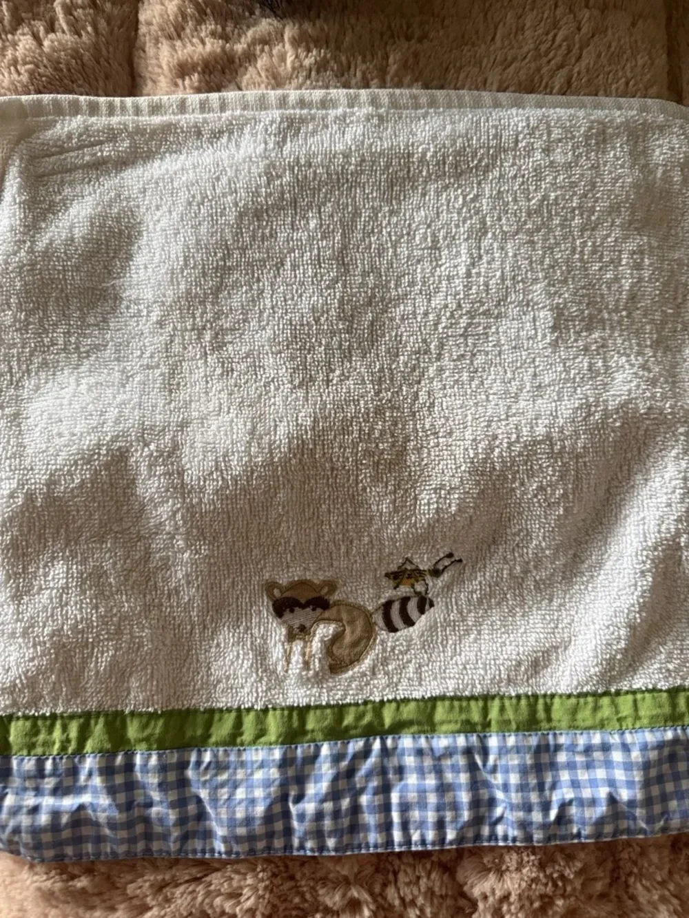Pottery Barn Kids Raccoon and Grasshopper Washcloth!